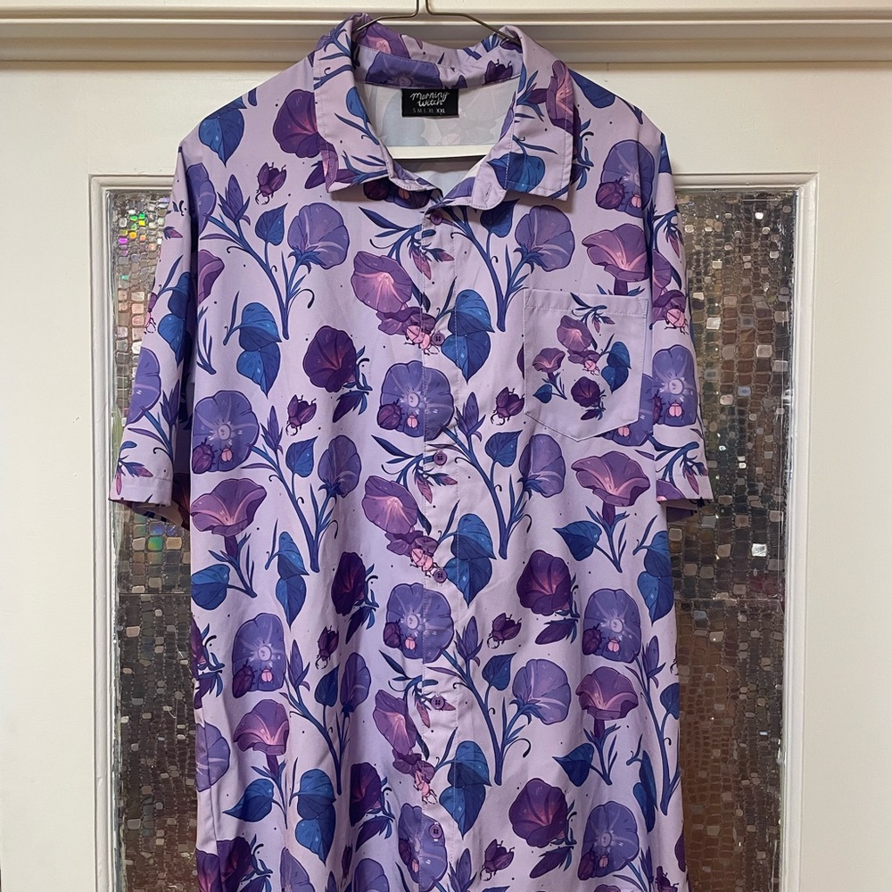 Purple Floral Button Down Shirt